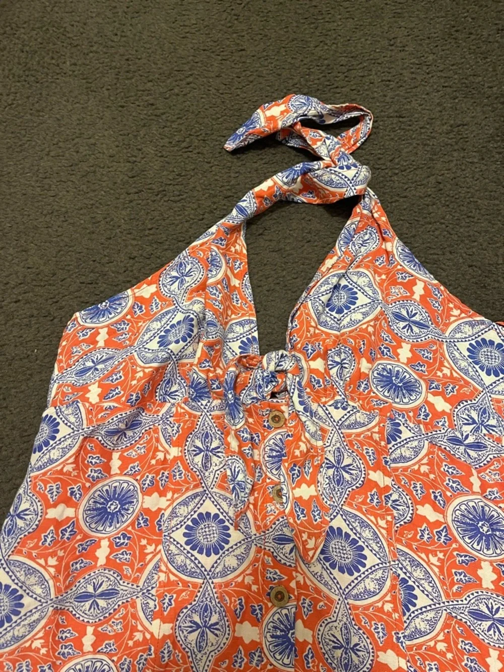 Anthropologie Maeve Tie Front Printed Halter Mini Dress NWT - Picture 9 of 9